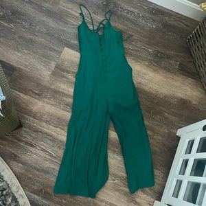 Green buttoned romper